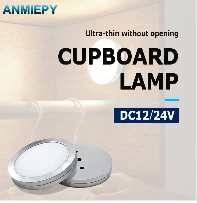 1/3/6pcs LED Cabinet Light 3W 5W DC12V 24V Cupboard Lamp Indoor Lighting for Under Kitchen Cabinet Home Wardrobe Showcase Decor