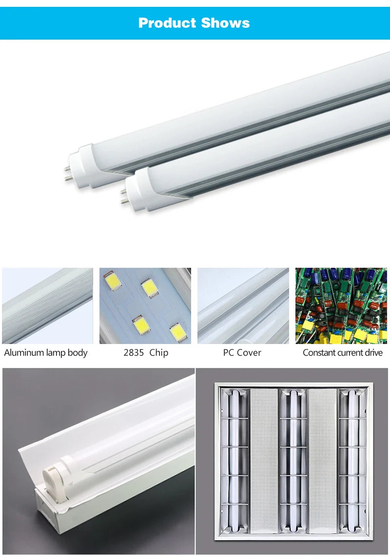 T8 LED Tube Lights 1ft 1.5ft G13 Bin pin LED Lamps  85-265V Warm white
