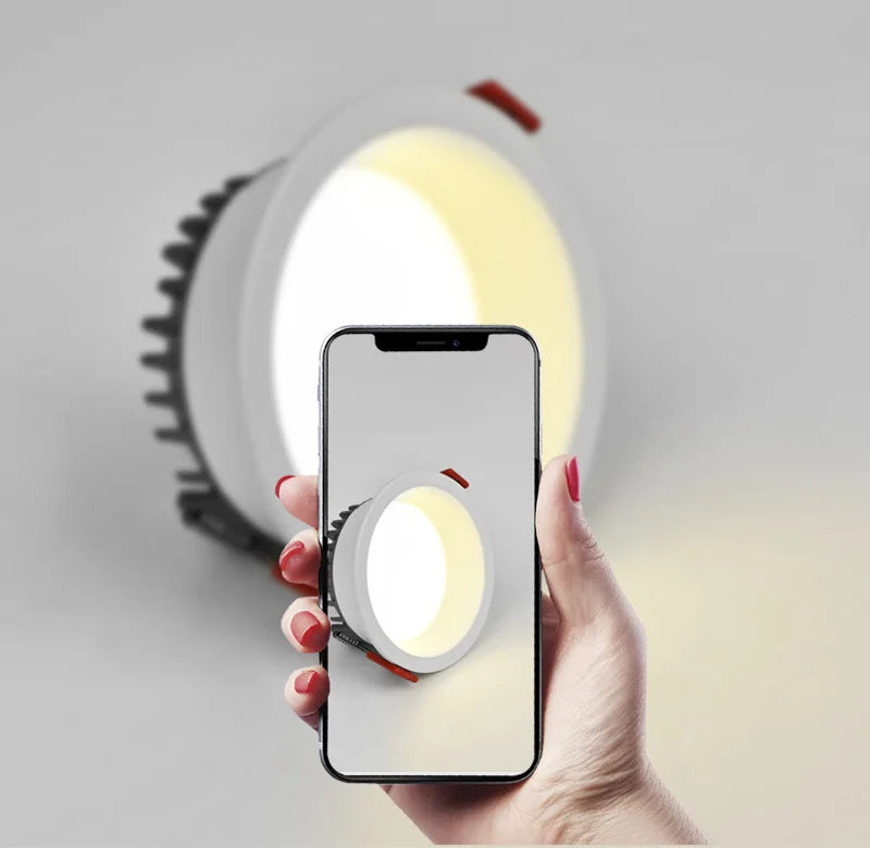 Dimmable Anti-glare Recessed LED Downlight Lamp 5W 7W 9W 12W 20W 85-265V  Ceiling Spot Panel Bulbs Round For Home Lighting