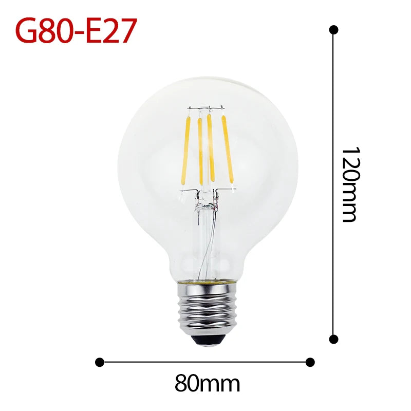 Retro Vintage LED Edison Lamp Bulb E27 E14 LED Filament light 220V 8W 6W 4W 2W Vintage Candle Light Ampoule Incandescent Bulb