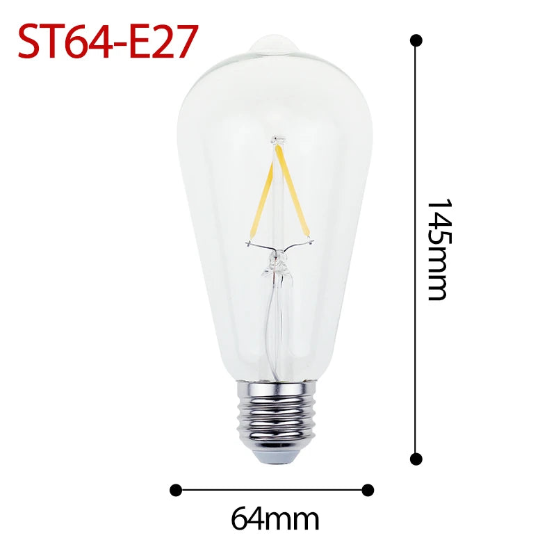 Retro Vintage LED Edison Lamp Bulb E27 E14 LED Filament light 220V 8W 6W 4W 2W Vintage Candle Light Ampoule Incandescent Bulb