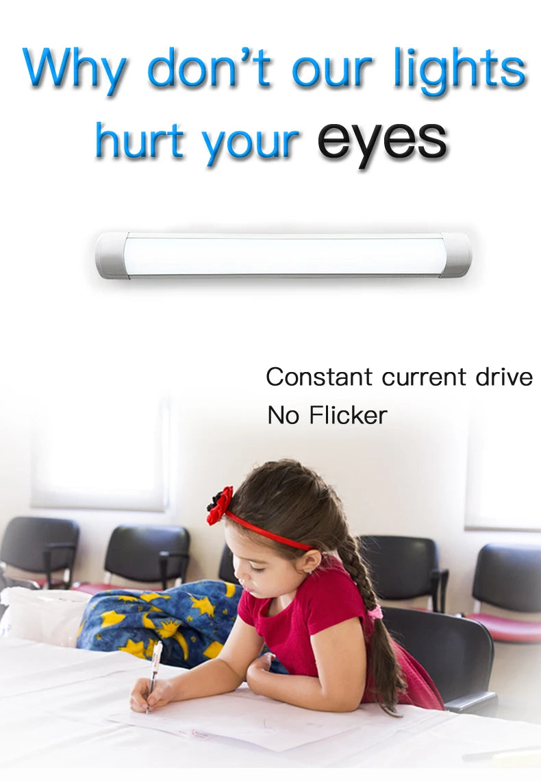 Led Tube Light 85-265v 10W 20W Led Bar Lamp 30/50CM Tube Ceiling Wall Lamps Home Indoor Lighting Fixture For Kitchen Bedroom