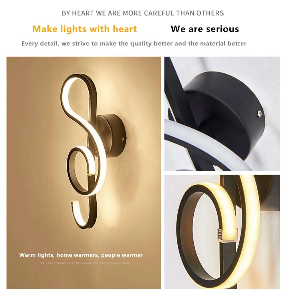 Modern Minimalist Wall Lamps Living Room Bedroom Bedside Luster AC90V-260V LED Indoor black white Lamp Aisle Lighting decoration