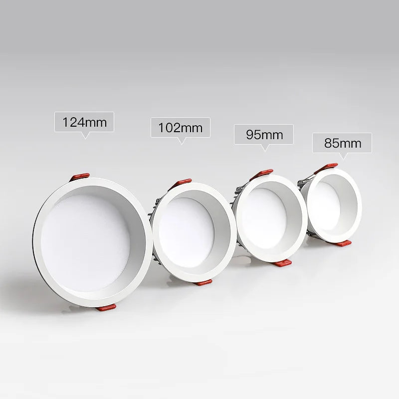 Dimmable Anti-glare Recessed LED Downlight Lamp 5W 7W 9W 12W 20W 85-265V  Ceiling Spot Panel Bulbs Round For Home Lighting