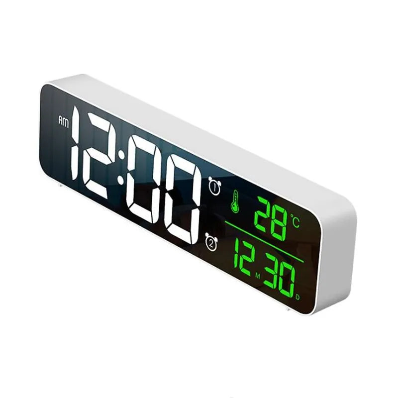 LED Digital Alarm Clock Temperature Date Display Snooze USB Desktop Mirror LED Clocks for Living Room Decoration