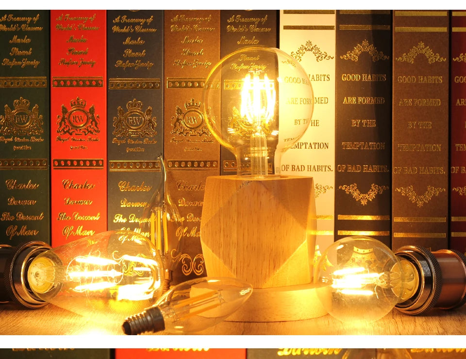 Retro Vintage LED Edison Lamp Bulb E27 E14 LED Filament light 220V 8W 6W 4W 2W Vintage Candle Light Ampoule Incandescent Bulb