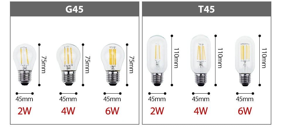 Retro Vintage LED Edison Lamp Bulb E27 E14 LED Filament light 220V 8W 6W 4W 2W Vintage Candle Light Ampoule Incandescent Bulb