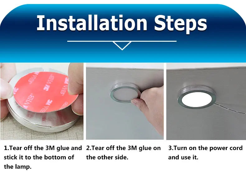 1/3/6pcs LED Cabinet Light 3W 5W DC12V 24V Cupboard Lamp Indoor Lighting for Under Kitchen Cabinet Home Wardrobe Showcase Decor