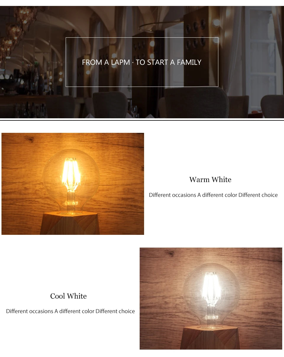 Retro Vintage LED Edison Lamp Bulb E27 E14 LED Filament light 220V 8W 6W 4W 2W Vintage Candle Light Ampoule Incandescent Bulb