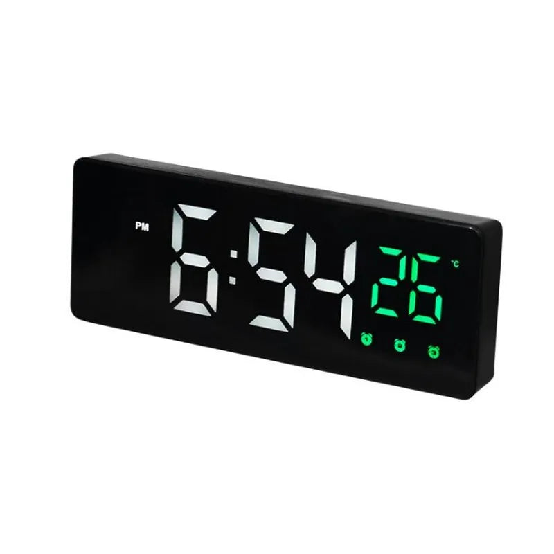 LED Digital Alarm Clock Temperature Date Display Snooze USB Desktop Mirror LED Clocks for Living Room Decoration