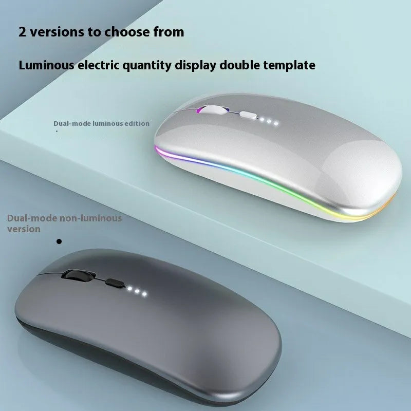 LED Wireless Mouse For Laptop Tablet PC Bluetooth RGB Rechargeable Mouses 2.4G+Bluetooth Silent Mice Backlit Gaming Mouse