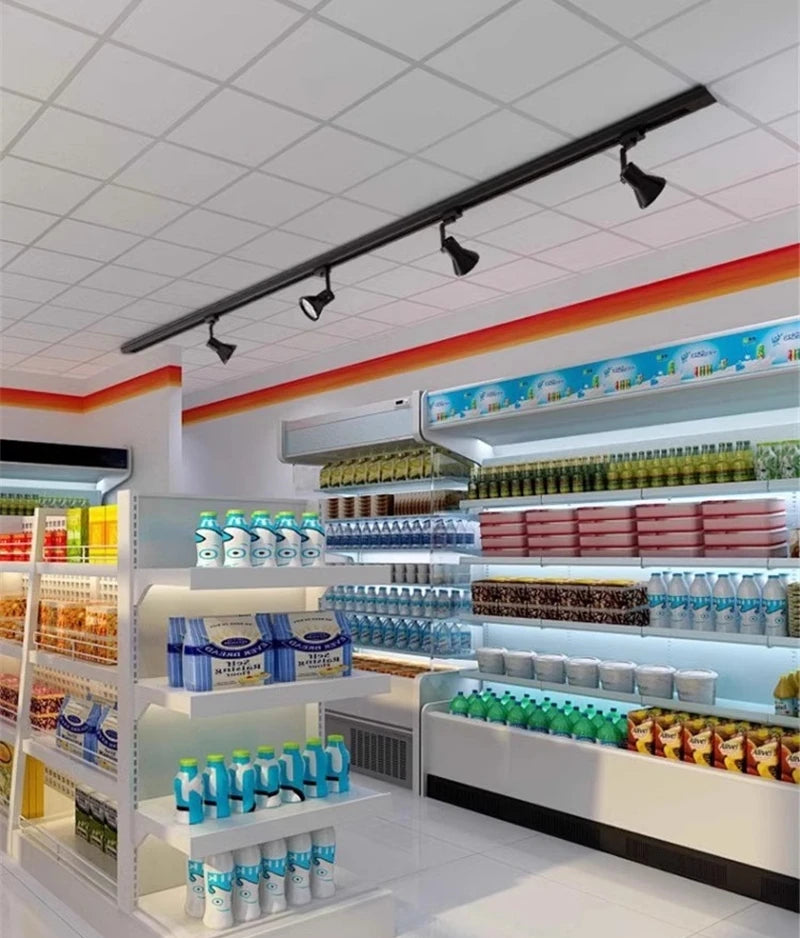 PAR30 LED E27 Track Light Bracket Base 2-Wires Rail Ceiling Lamps Holder Clothing Store Living Room Replaceable Spotlight Socket