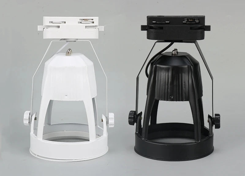 PAR30 LED E27 Track Light Bracket Base 2-Wires Rail Ceiling Lamps Holder Clothing Store Living Room Replaceable Spotlight Socket