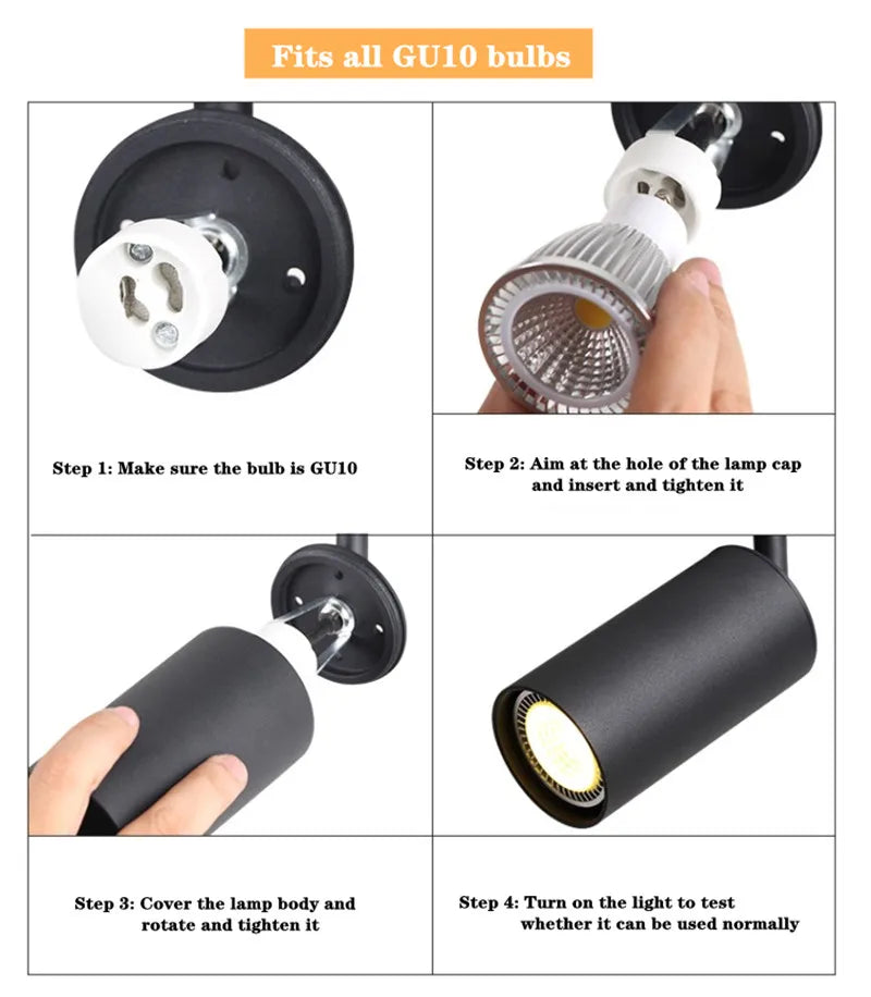 Dimmable LED downlight spot light 7w9W 12W Image wall retro wall lamp AC90V-260V ceiling lamp GU10 Indoor replaceable bulb