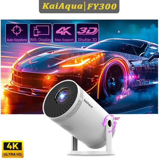 HOT FY300 Projector 4K 1280*720P Dual Wifi6 Support HDMI 260ANSI 180°Flexible BT5.0 Cinema Outdoor Portable Projectors PK HY300