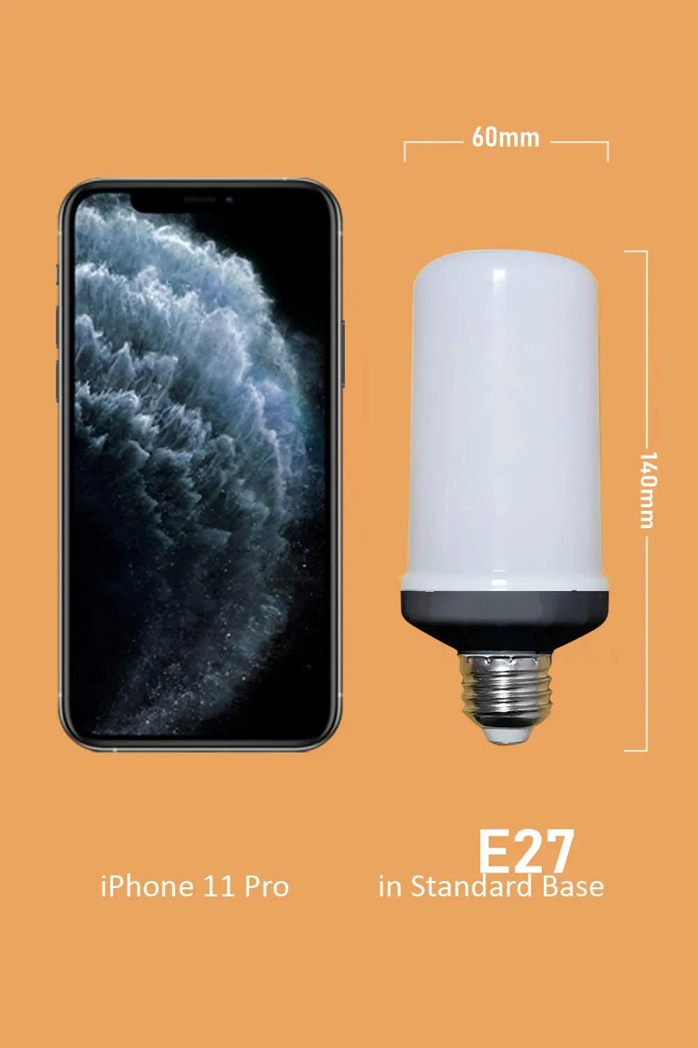 E27 E14 LED Dynamic flame effect light 12W bulbs Multiple mode Creative corn lamp Decorative lightFor bar hotel restaurant party