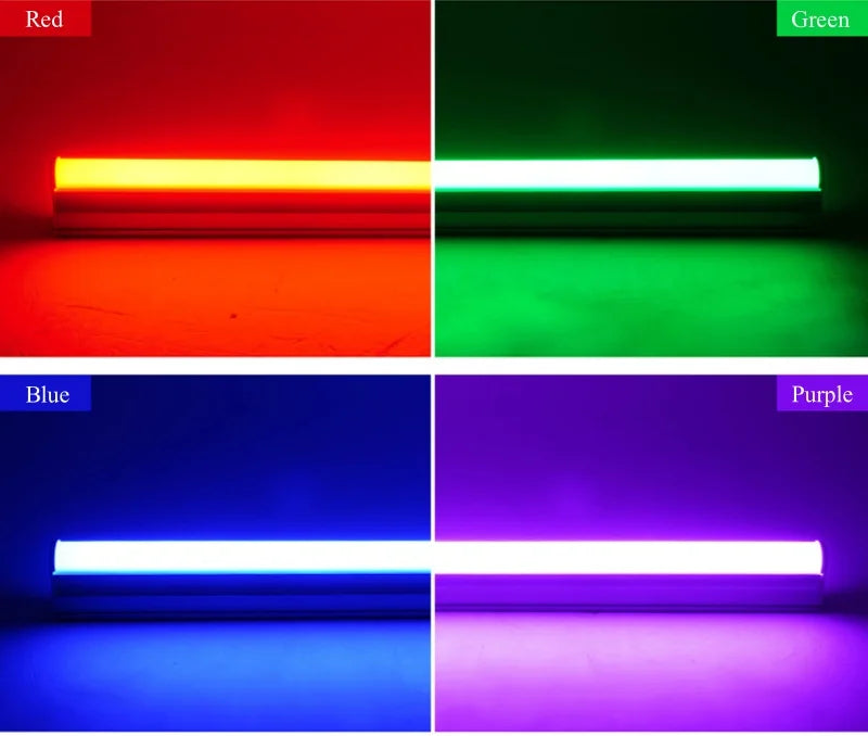 LED Tube T5 T8 Lamp 220V 230V 240V With switch Tube 28cm 57cm 5W 10W LED Wall Lamp Warm Cold White Red blue pink green