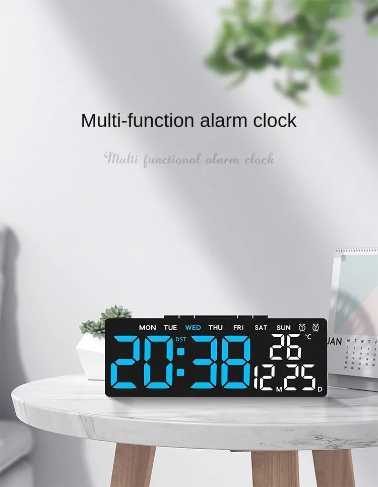 Digital Led Alarm Clock Temperature Date and Week Display Table Clock Night Mode Brightness Adjustable Electronic Alarm Clocks
