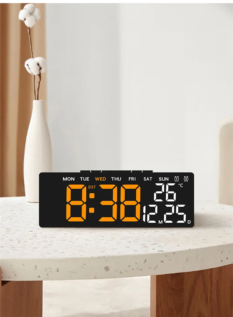 Digital Led Alarm Clock Temperature Date and Week Display Table Clock Night Mode Brightness Adjustable Electronic Alarm Clocks