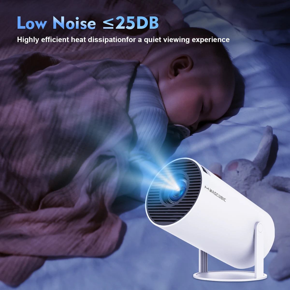 Magcubic Projector Android 11 4K 1280*720P HY300 Pro + Dual Wifi 260ANSI 180°flexible BT5.0 Cinema Outdoor Portable Projector