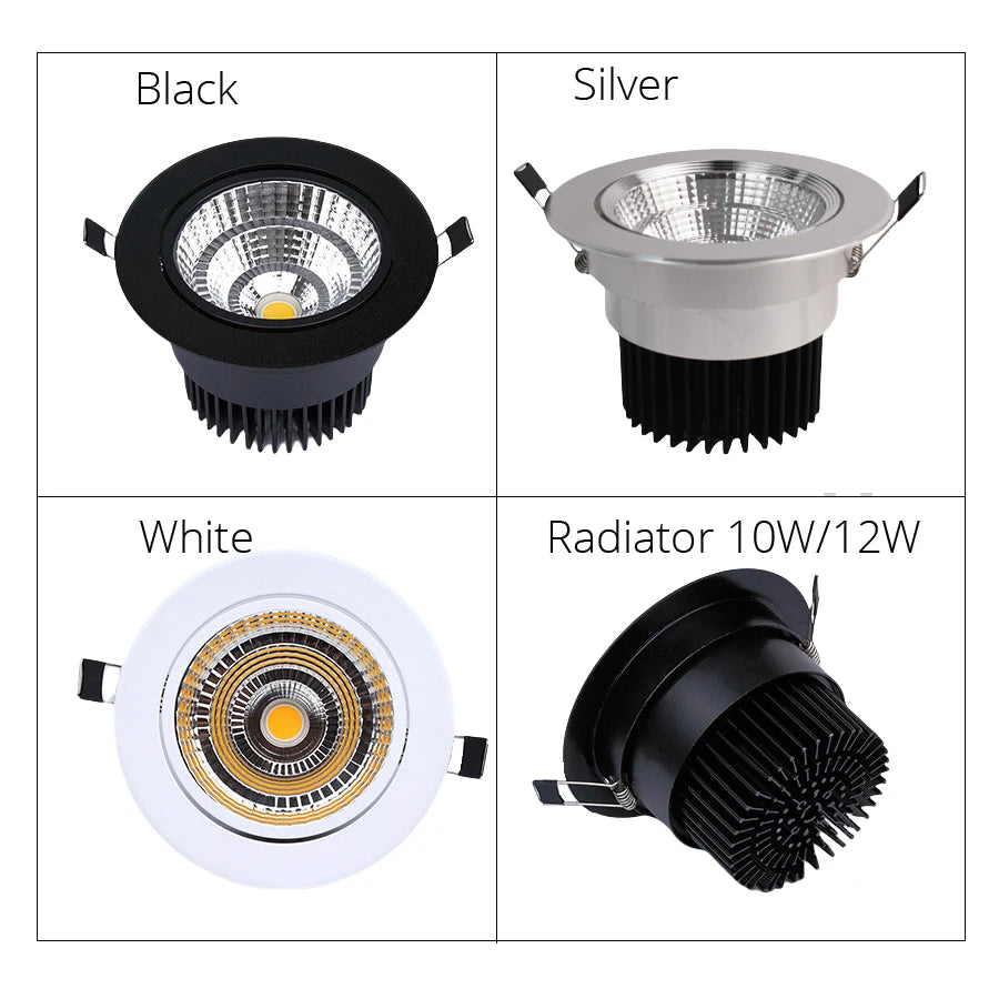 COB Spot LED Light Cut Hole 70mm 90mm Reccesed Downlight Middle Szie For Home Celing 20 square meters suggest 10-15pcs