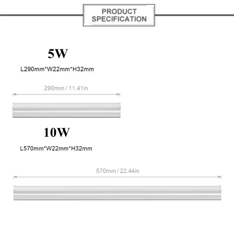 LED Tube T5 T8 Lamp 220V 230V 240V With switch Tube 28cm 57cm 5W 10W LED Wall Lamp Warm Cold White Red blue pink green