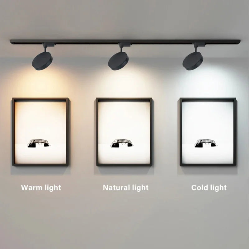 2 Wires Set LED Track Light AC220V-240V 12w 18W 24W Black Aluminum Track Lighting Rail Spot Led For Home Kitchen Clothing Shop