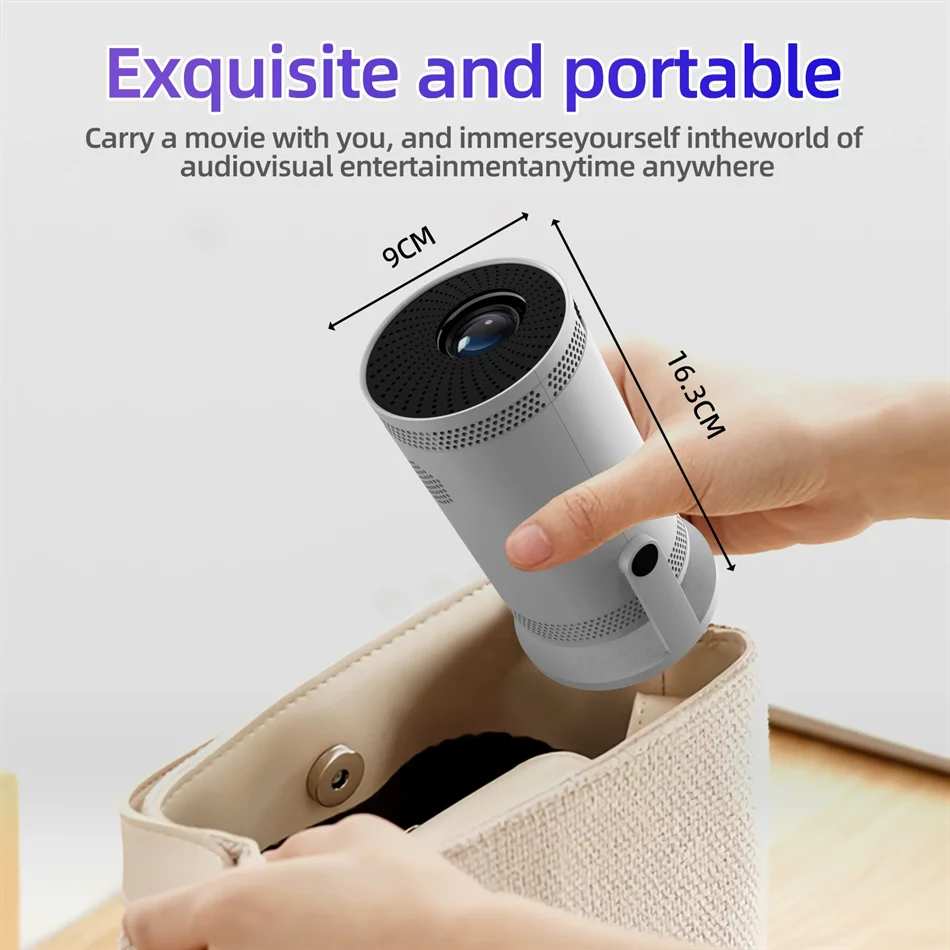 Projecteur de Cinéma Maison HOT FY300 - Support 4K, Dual Wifi6, Luminosité 260 ANSI et Rotation Flexible 180°