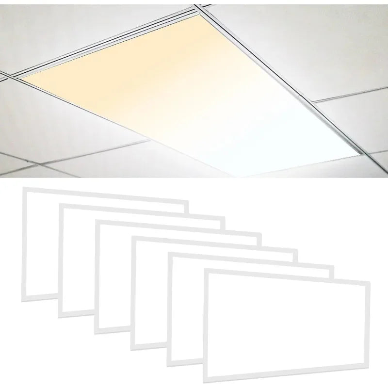 2025 2x4 LED Flat Panel Light Drop Ceiling 0-10V Dimmable, 30/40/50W Selectable, 3000K 4000K 5000K Switchable, 120-277V, ETL Lis