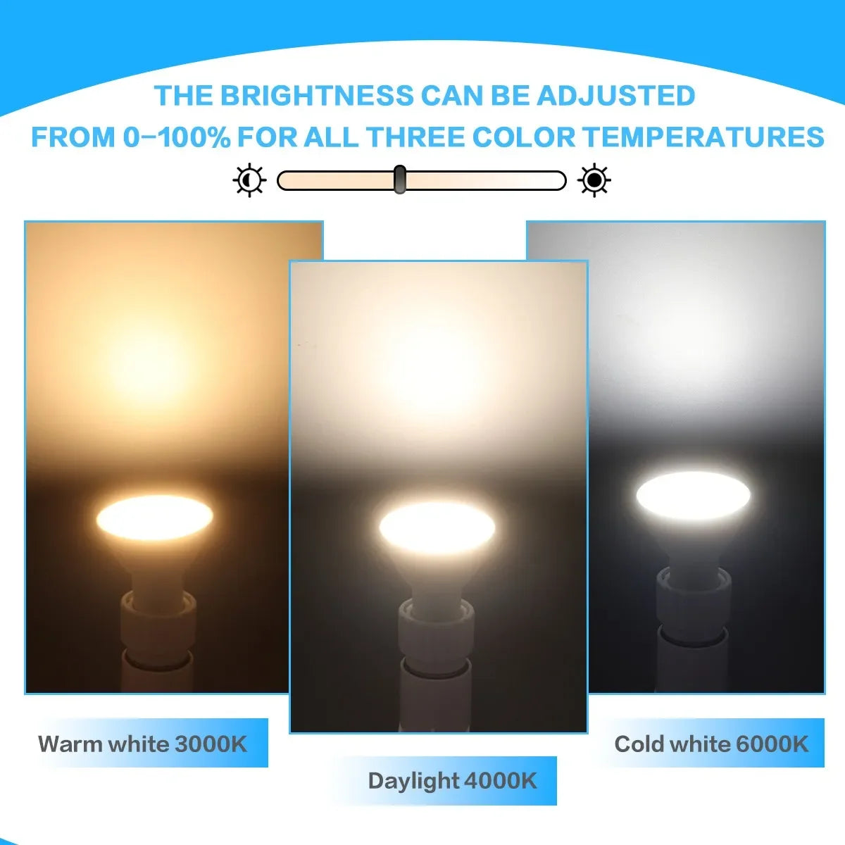 12PCS GU10 Dimmable Spot Bulbs 3W 9W 7W 5W Warm/Cool White 3000K 4000K 6000K LED Light Bulb GU10 Base  for Appliance Dimmable