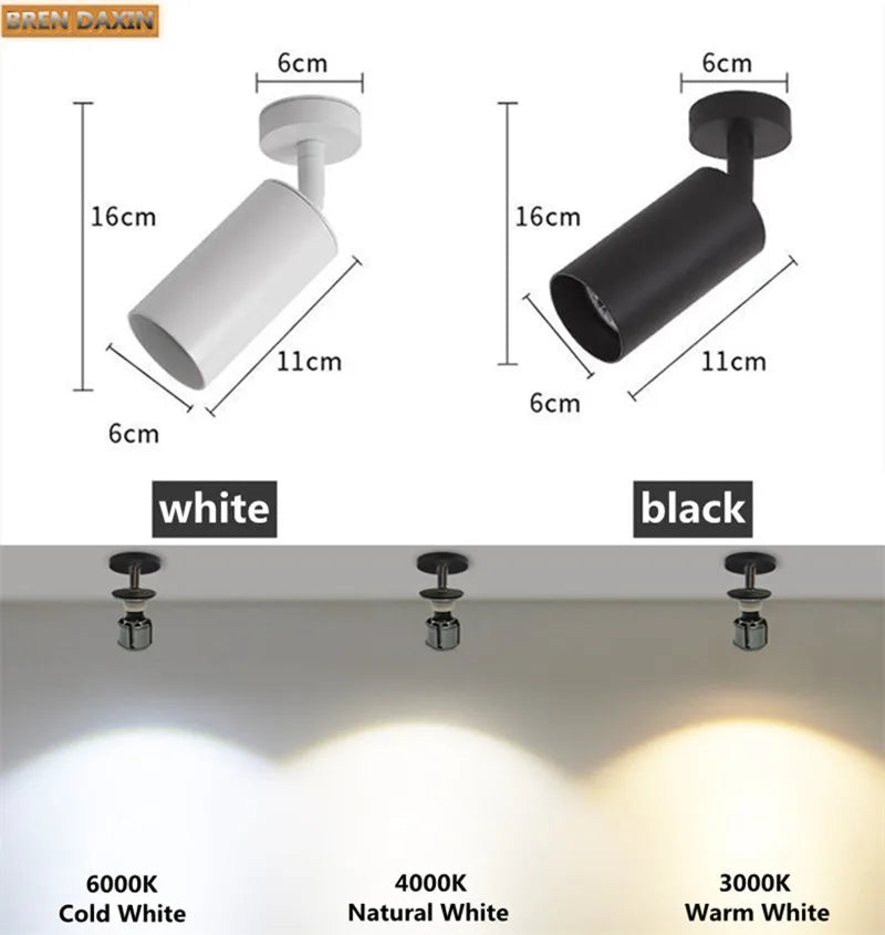 Dimmable LED downlight spot light 7w9W 12W Image wall retro wall lamp AC90V-260V ceiling lamp GU10 Indoor replaceable bulb