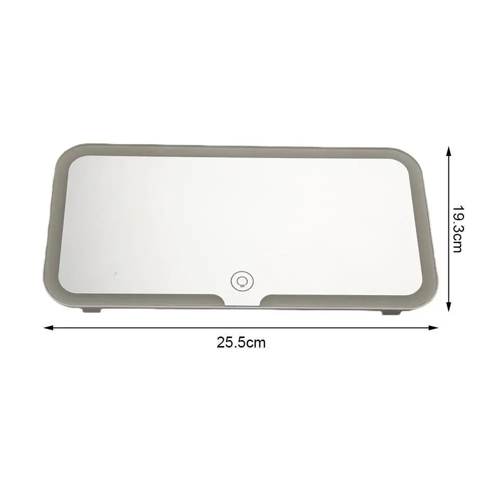 LED Light Modes Stepless Dimming Visor Makeup Mirror Rechargeable Touch Sensor Cosmetic Mirror Large Screen Car Vanity Mirror