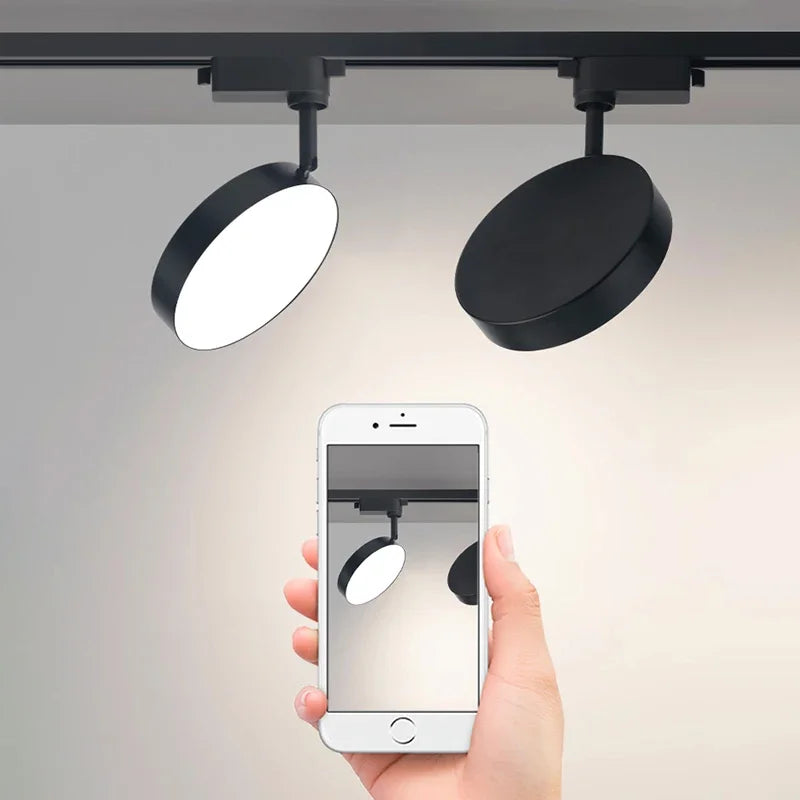 2 Wires Set LED Track Light AC220V-240V 12w 18W 24W Black Aluminum Track Lighting Rail Spot Led For Home Kitchen Clothing Shop