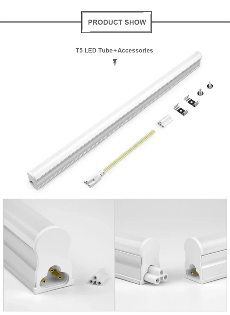 LED Tube T5 T8 Lamp 220V 230V 240V With switch Tube 28cm 57cm 5W 10W LED Wall Lamp Warm Cold White Red blue pink green