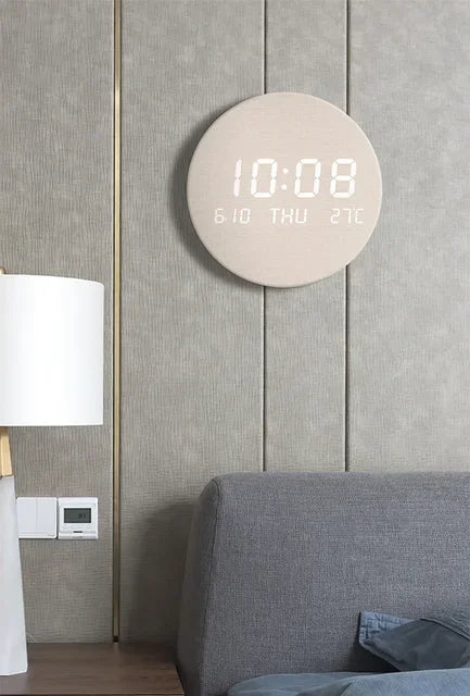 Led Digital Wall Clock With Temperature, Date & Time Display - Multi-functional Silent Operation For Living Room, Bedroom & Home