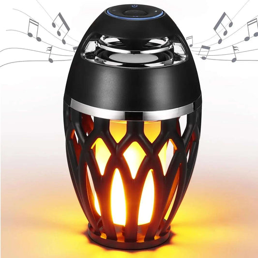 LED Flame Table Lamp Atmosphere Bluetooth Speaker Night Light for Indoor Outdoor Torch Atmosphere Bluetooth Speakers Waterproof