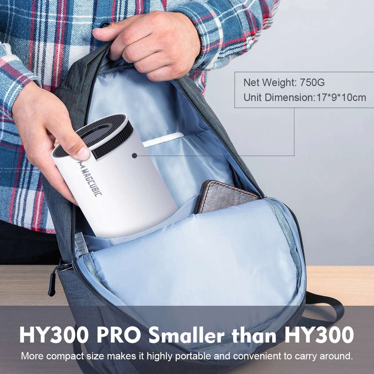 Projecteur Portable HY300 Pro Android 11 - 4K, 1280x720P Full HD, Dual WiFi 6 & BT5.0