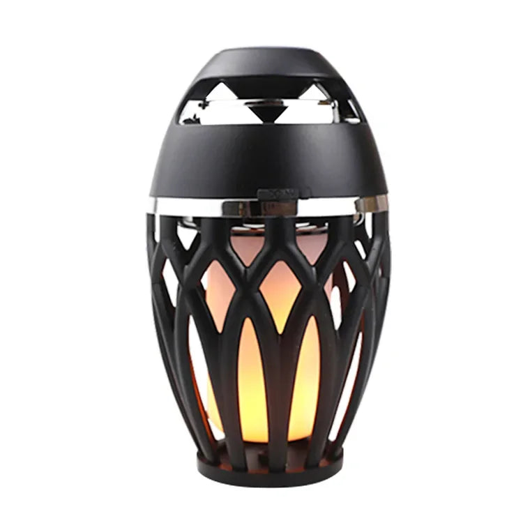LED Flame Table Lamp Atmosphere Bluetooth Speaker Night Light for Indoor Outdoor Torch Atmosphere Bluetooth Speakers Waterproof