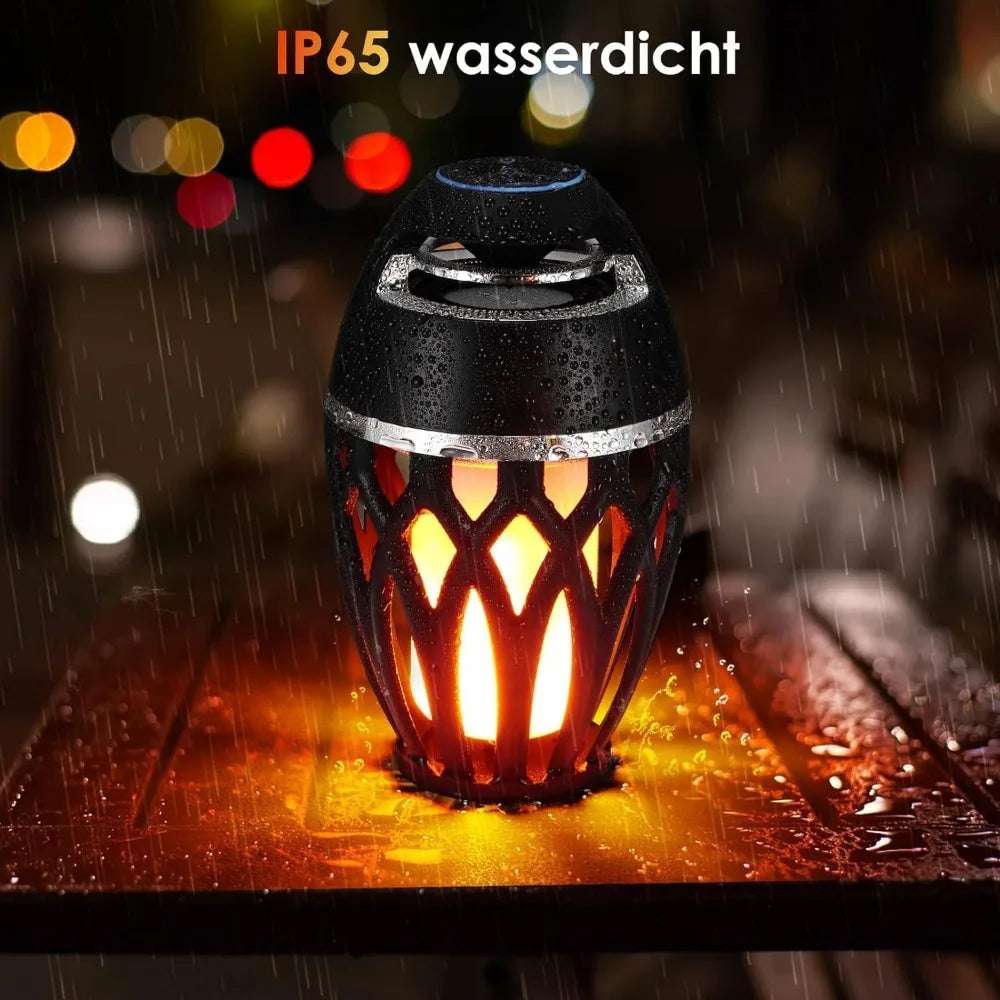 LED Flame Table Lamp Atmosphere Bluetooth Speaker Night Light for Indoor Outdoor Torch Atmosphere Bluetooth Speakers Waterproof