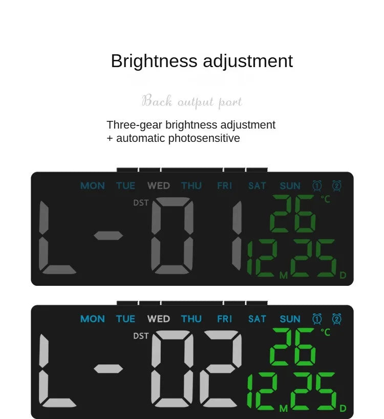 Digital Led Alarm Clock Temperature Date and Week Display Table Clock Night Mode Brightness Adjustable Electronic Alarm Clocks