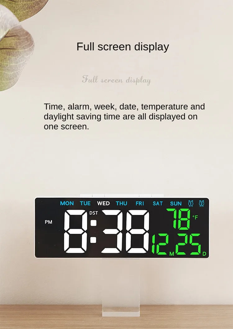 Digital Led Alarm Clock Temperature Date and Week Display Table Clock Night Mode Brightness Adjustable Electronic Alarm Clocks