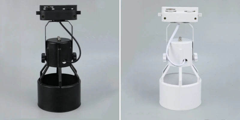 PAR30 LED E27 Track Light Bracket Base 2-Wires Rail Ceiling Lamps Holder Clothing Store Living Room Replaceable Spotlight Socket