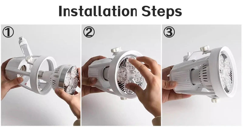 PAR30 LED E27 Track Light Bracket Base 2-Wires Rail Ceiling Lamps Holder Clothing Store Living Room Replaceable Spotlight Socket