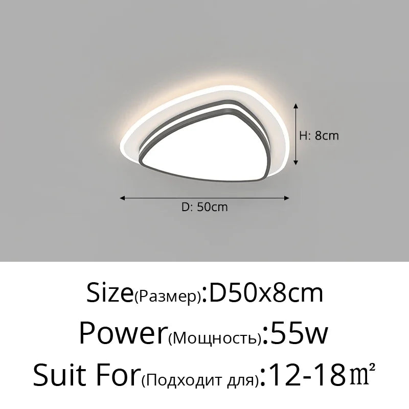 Modern Led Ceiling Lamp Shell Dimmable Aluminium for Living Dining Table Room Bedroom Ceiling Chandelier Art Minimalist Fixture