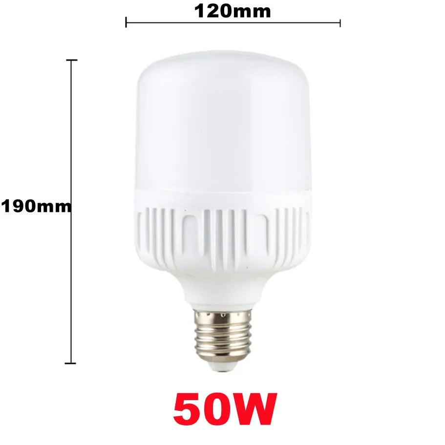 100W E27 LED Screw Mouth Light 220V High Brightness Light Bulb White Light Eye Protection Non Flickering High Heat Dissipation