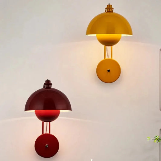 Minimalist Nordic LED Bud Wall Lamp with Multicolor Iron Sconce for Study Living Room Bedroom Bedside Home Decor