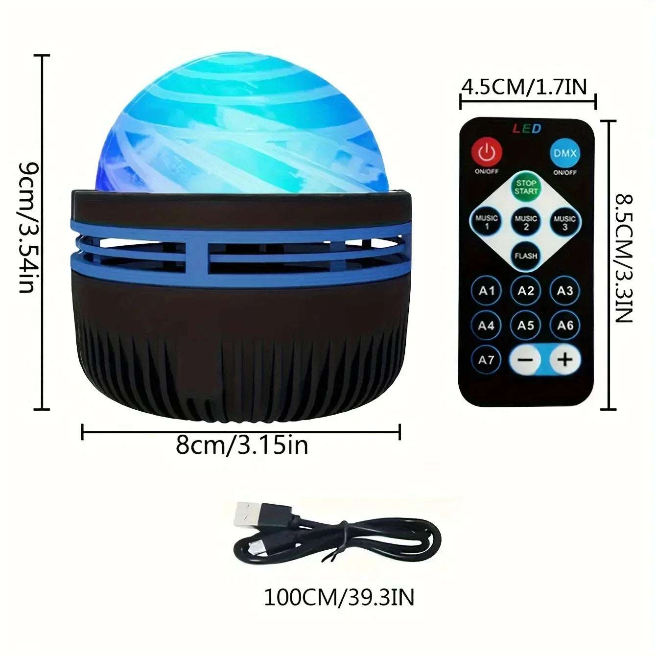 Galaxy Starry Sky LED Projector USB Powered Remote Control Night Light for Children’s Bedroom Christmas/Wedding Ambient Decor
