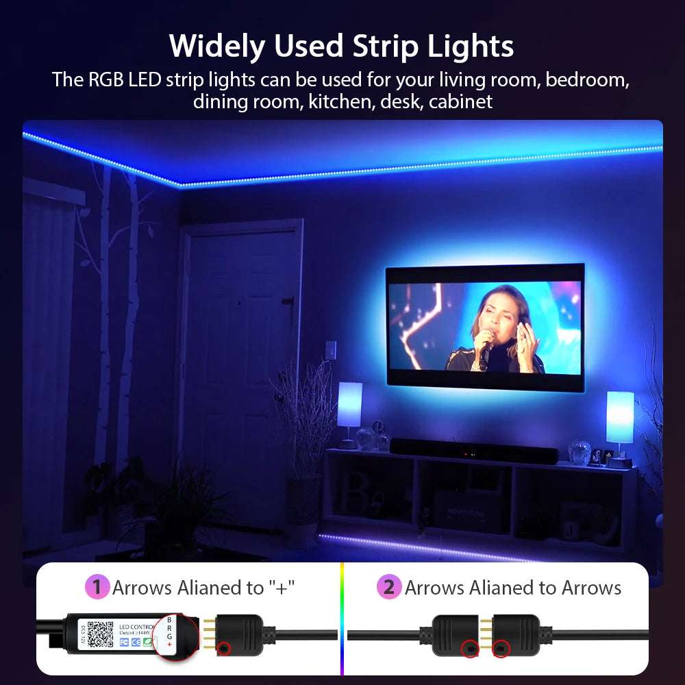 Bandes LED Multicolores RGB 5050 - Éclairage Décoratif Ultra-Lumineux pour la Maison