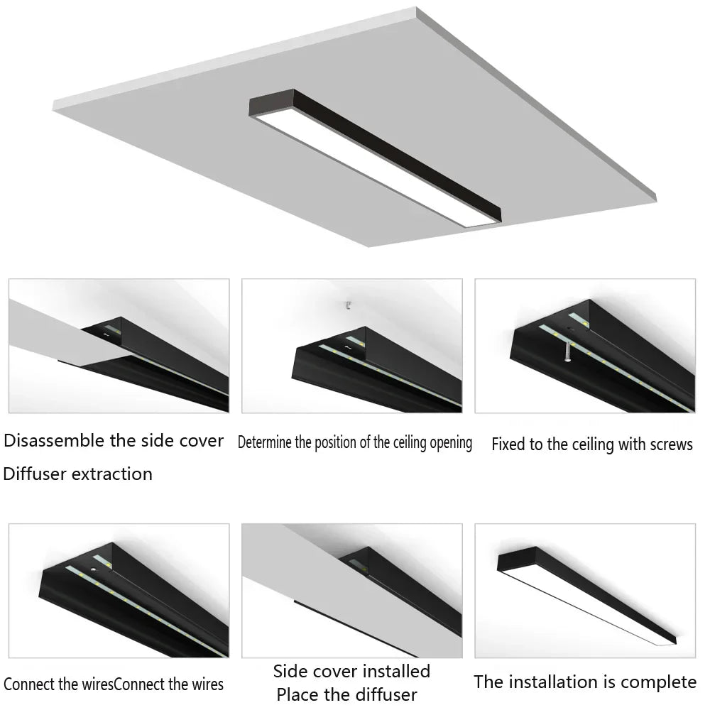 18W 24W 36W 48W Strip Ceiling Led  Lamps Room Lights Lighting Fixture Ultrathin For Living  Kitchen