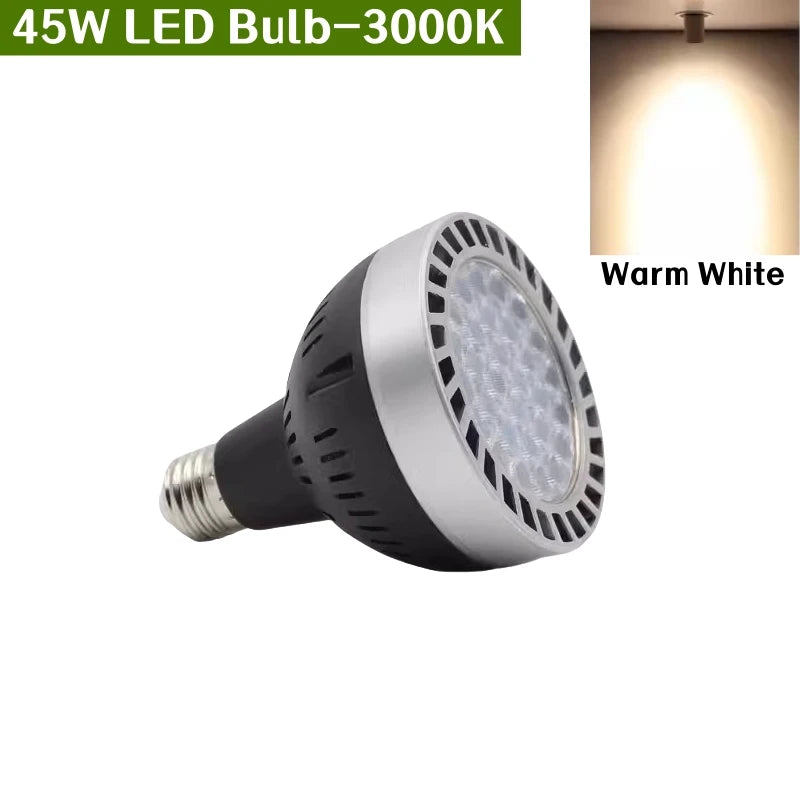 PAR30 LED E27 Track Light Bracket Base 2-Wires Rail Ceiling Lamps Holder Clothing Store Living Room Replaceable Spotlight Socket